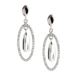 0.32 Cts. 14K White Gold Dangling Earrings